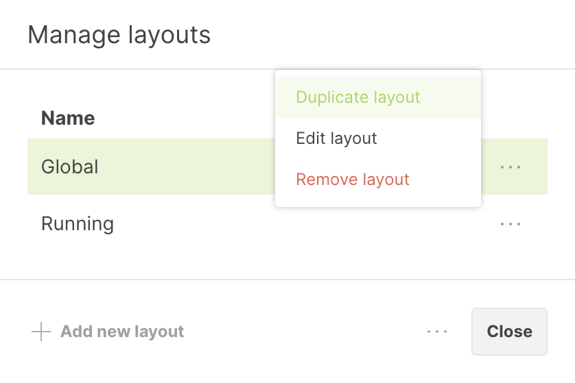 Duplicate layout