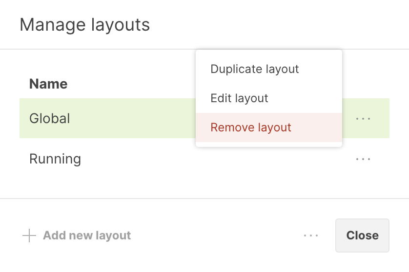 Remove layout